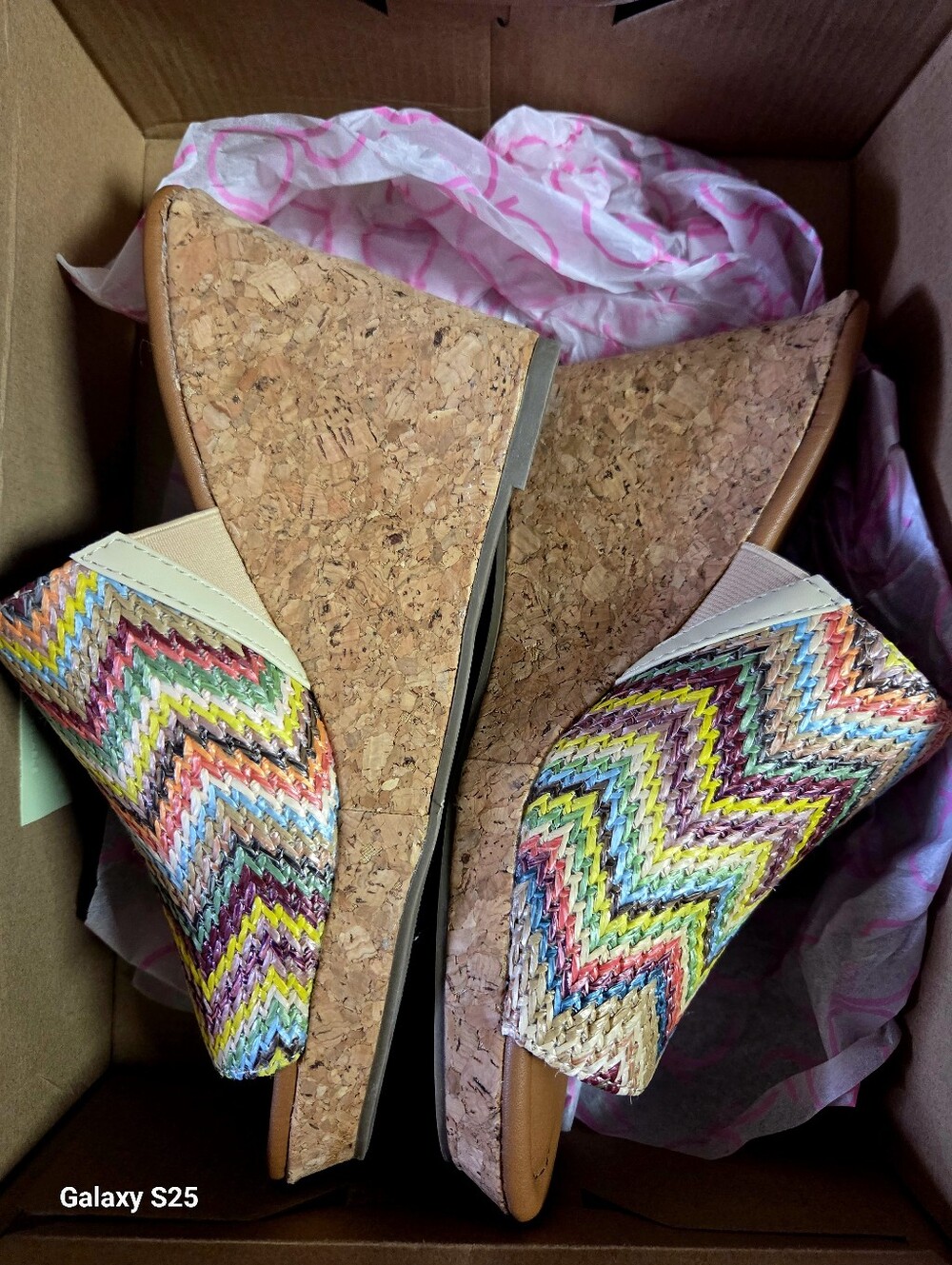 Sugar Multicolor Chevron Wedge Sandals